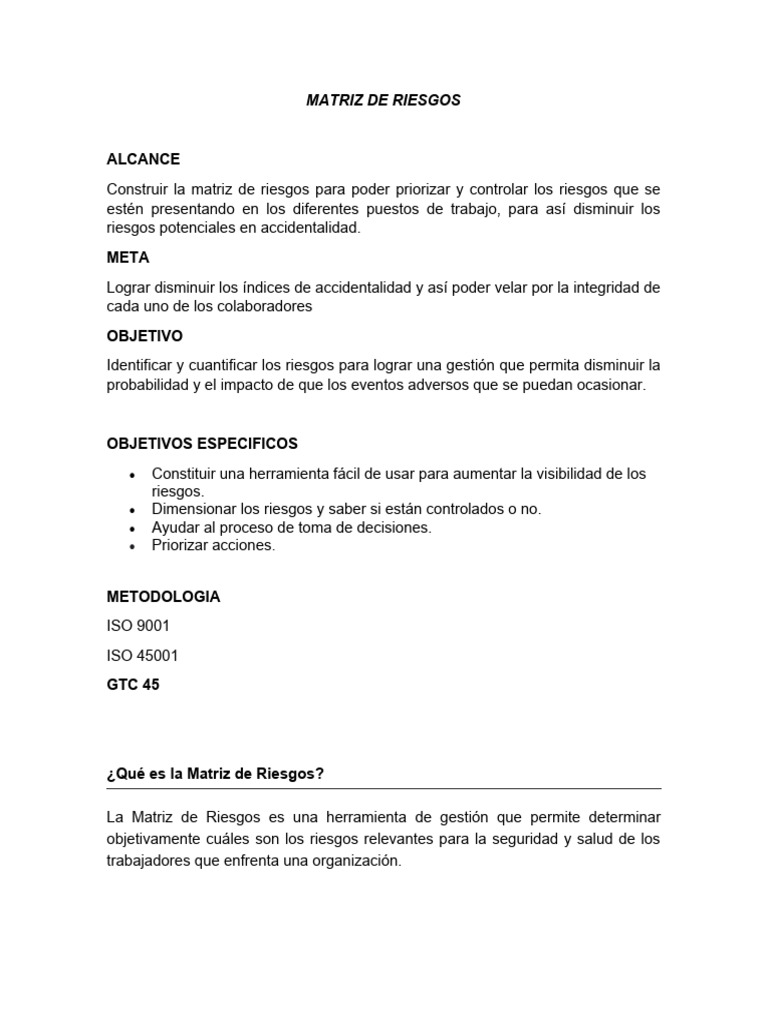 Matriz de Riesgos 1 | PDF | Riesgo | Toma de decisiones