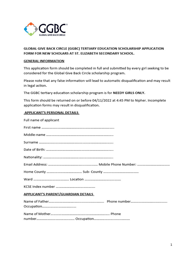 Tertiary Education Scholarship Application Form Se Pdf