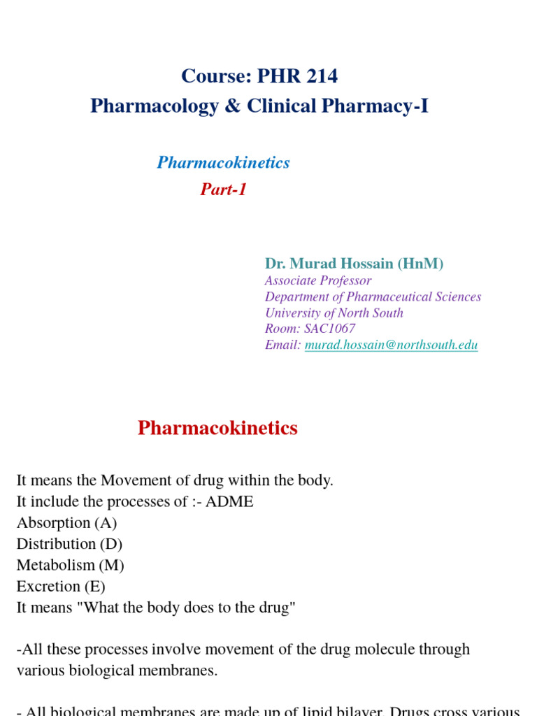 AN INTRODUCTION TO PHARMACOKINETICS visual data 8