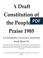 Draft Constitution of The People of Priase, S Bend, IN 1985