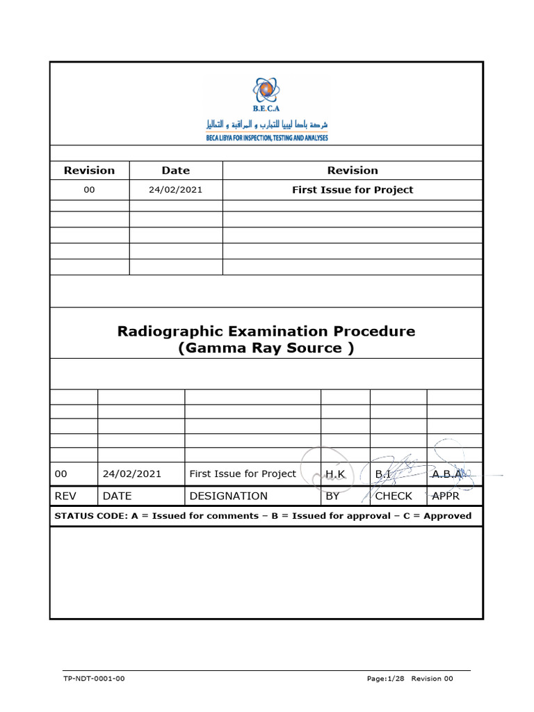 Gamma Ray Radiographic Procedure | PDF | Nondestructive Testing ...