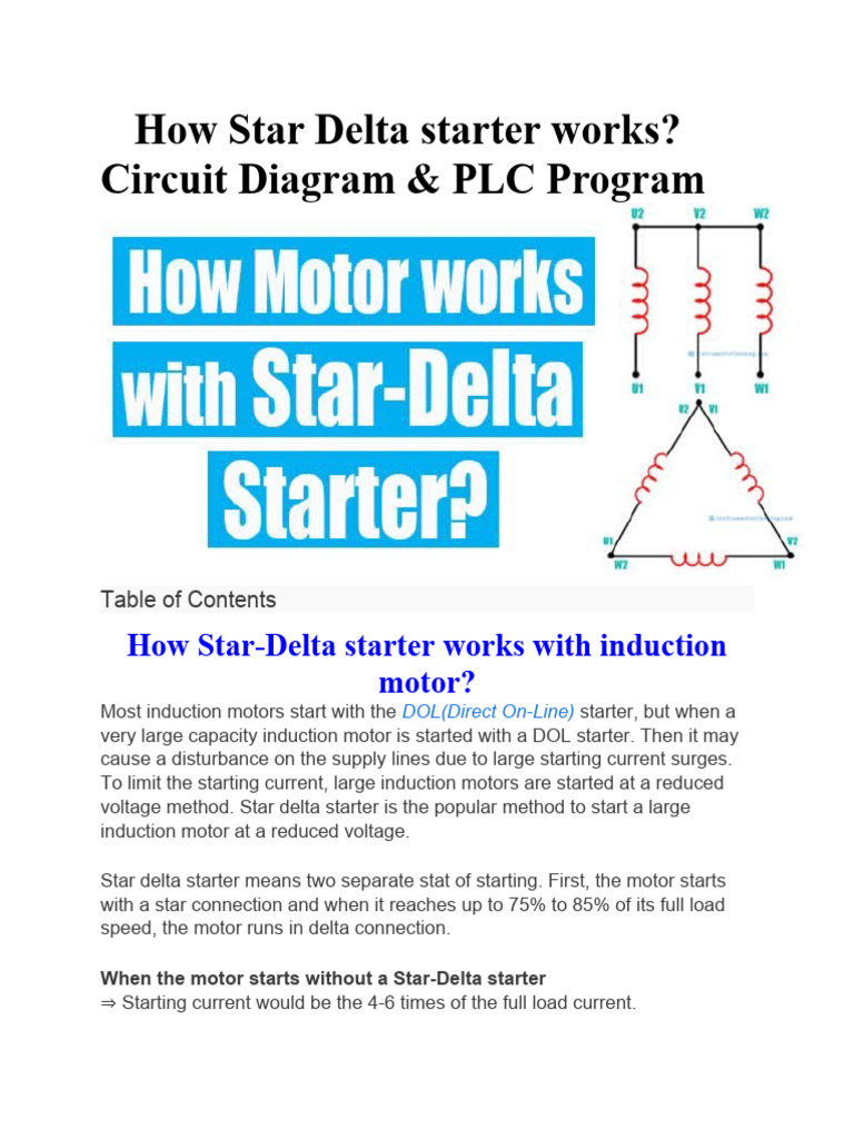 Star Delta Starter Pdf Electric Motor Equipment
