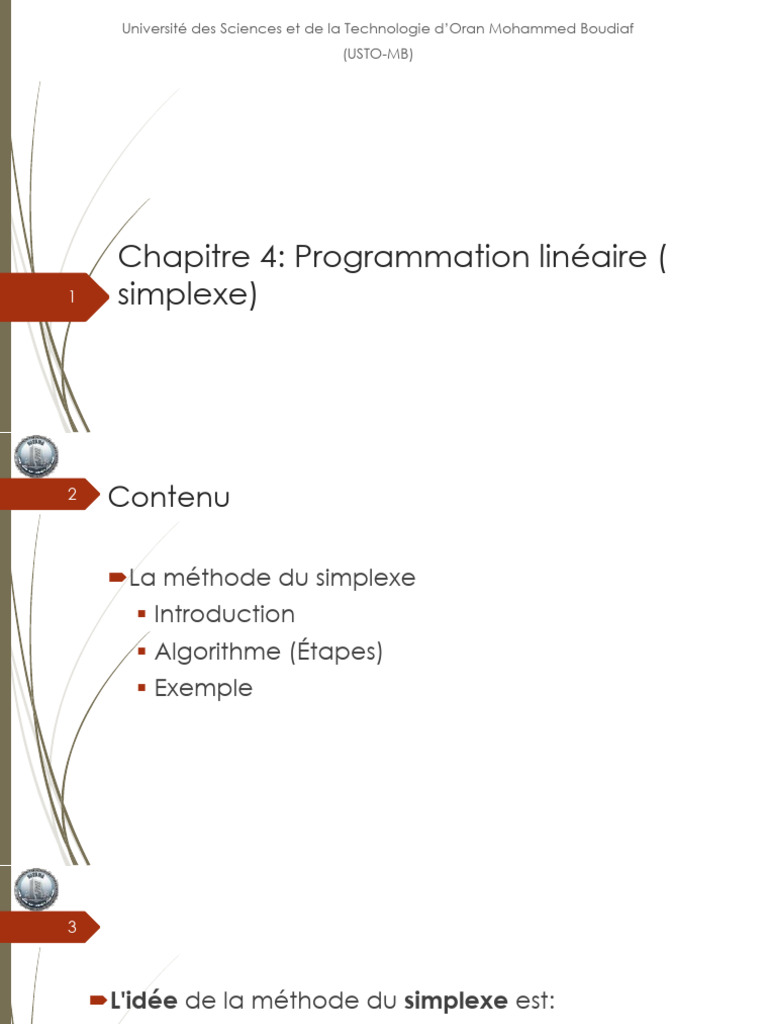 Méthode du Simplexe en Programmation Linéaire | PDF | Optimisation ...