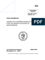 DOE HDBK11402001-Part1 - Human Factor Ergonomics Handbook For The Design For Ease of Maintenance