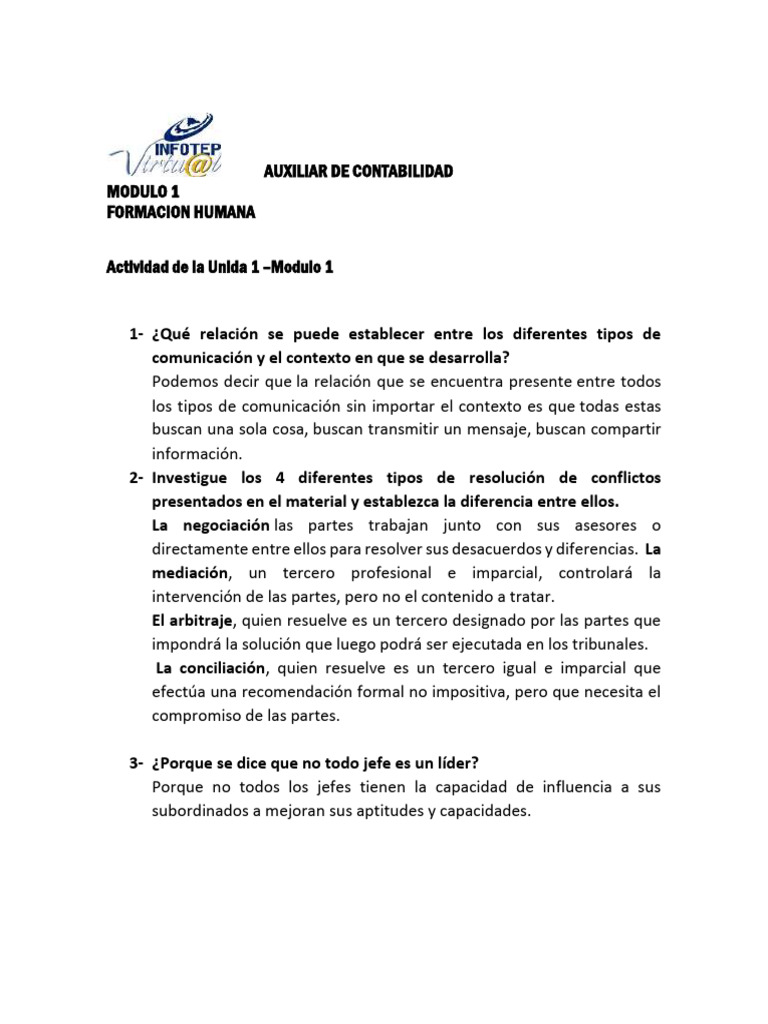 Actividad 1 Módulo 1 Pdf Liderazgo