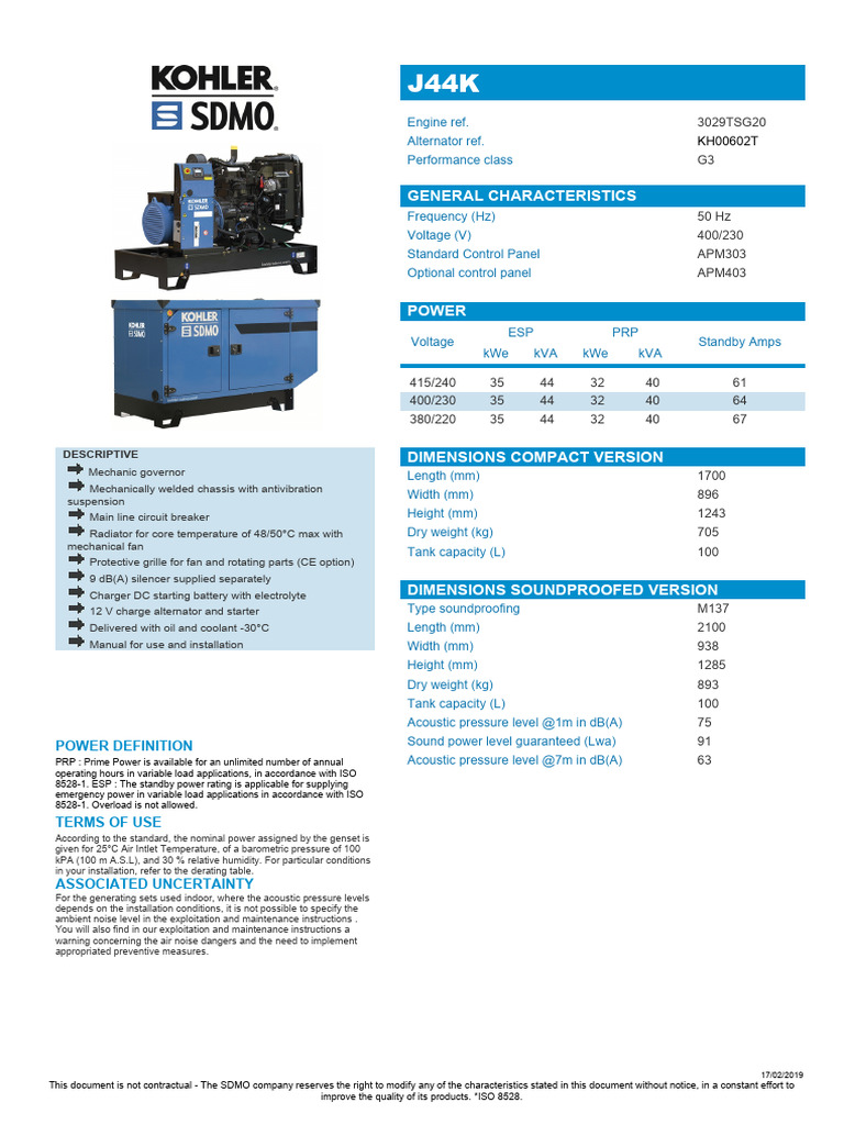 Sdmo J44K | PDF | Engines | Radiator