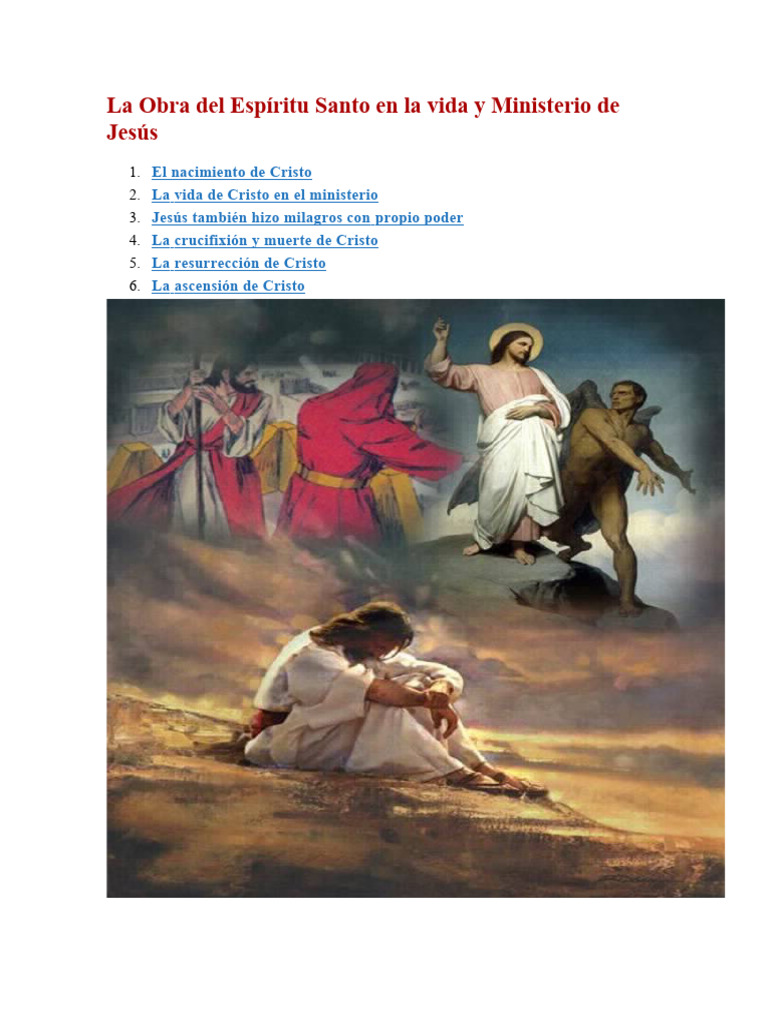 La Obra del Espíritu Santo en Jesús | PDF | Cristo (título) | Jesús