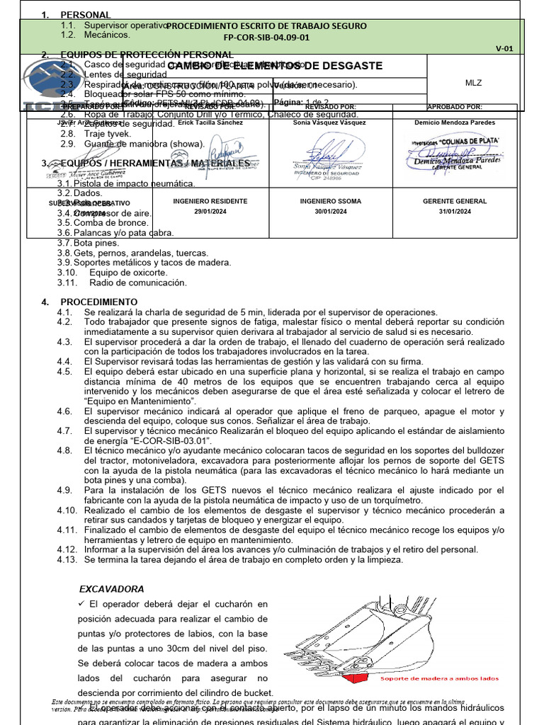 PET-MLZ-PL-ICDP-04.09 Cambio de Elementos de Desgaste | PDF | Equipo ...