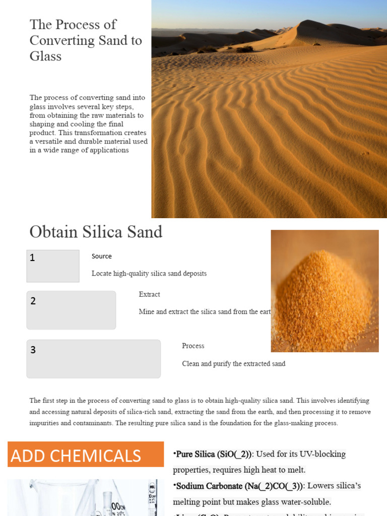 The Process of Converting Sand To Glass | PDF | Glasses | Silicon Dioxide