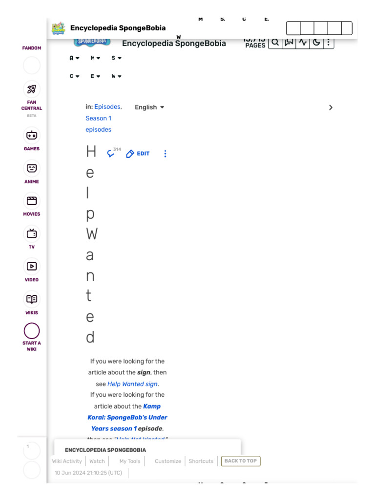Help Wanted Encyclopedia Spongebobia Fandom Pdf