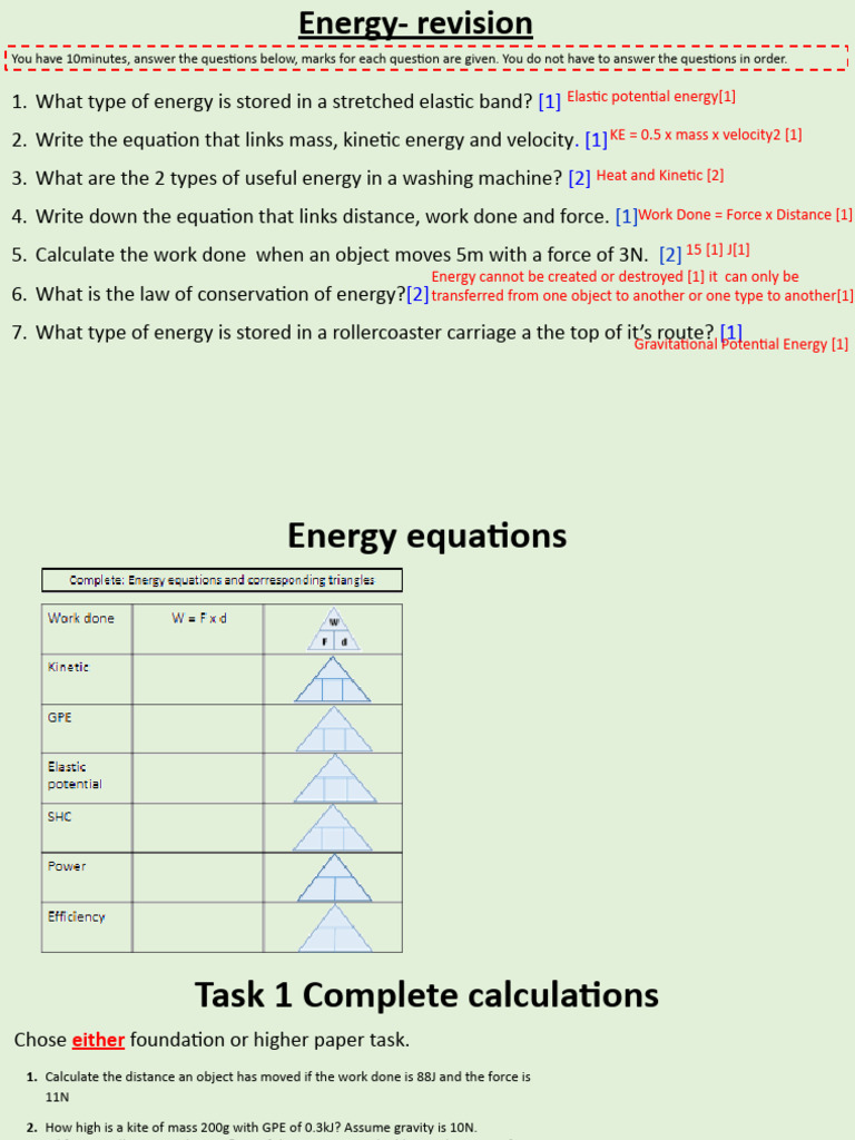 Revision Energy PP | PDF | Potential Energy | Force