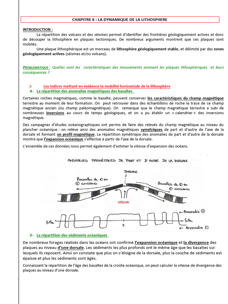 Dynamique de la Lithosphère et Subduction | PDF | Structure de la Terre ...