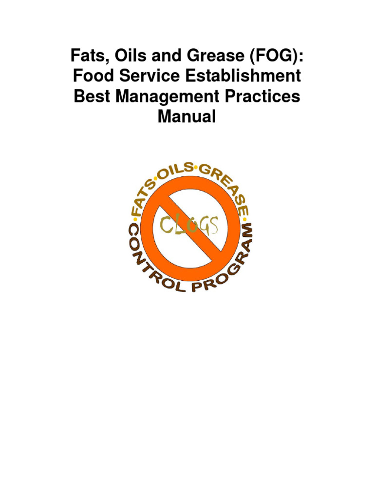 FOG Management Best Practices Guide | PDF | Waste Management | Pollution