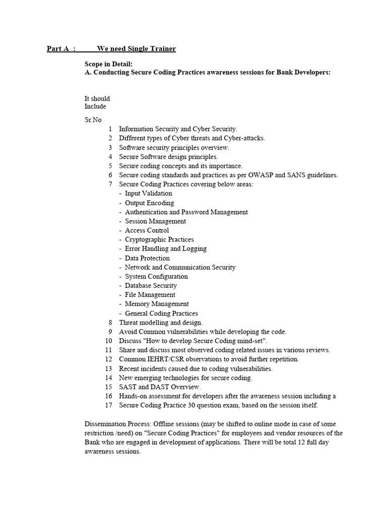 Secure Coding Practices Training Overview | PDF | Security | Computer ...