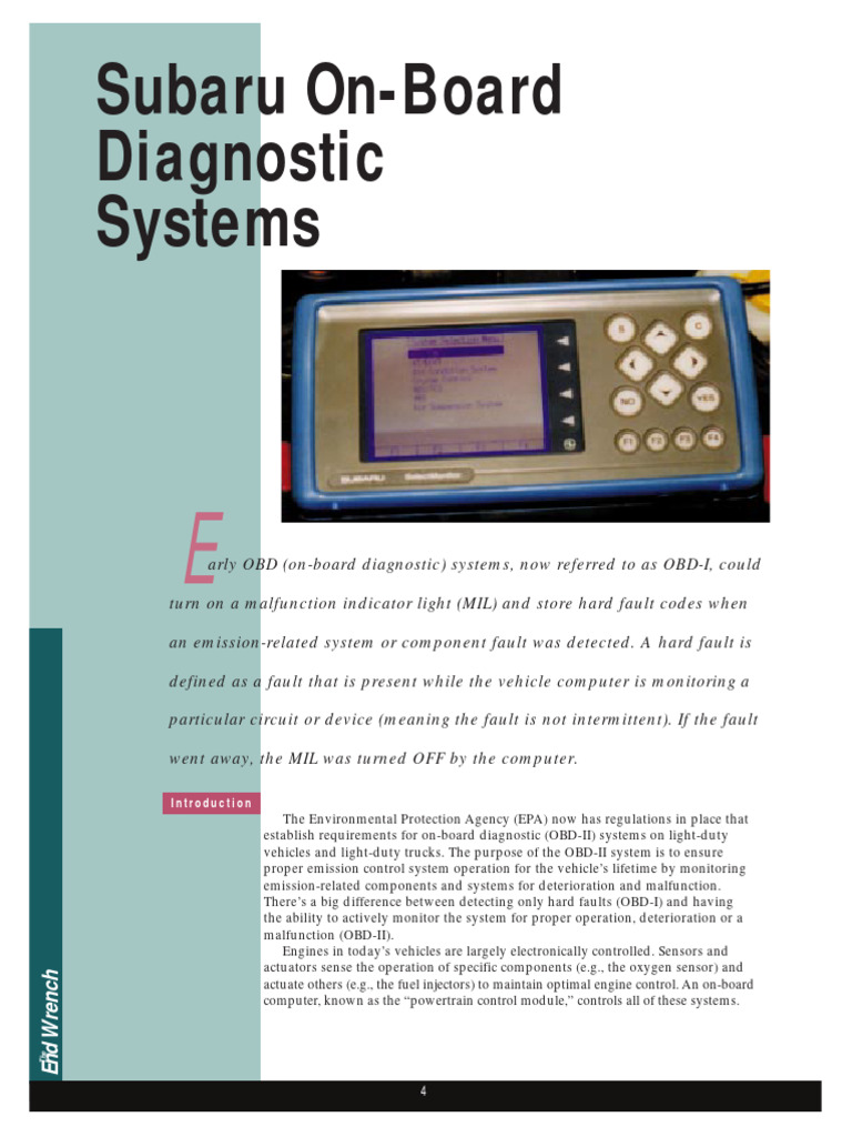 Subaru On-Board Diagnostic Systems | PDF | Throttle | Vehicles
