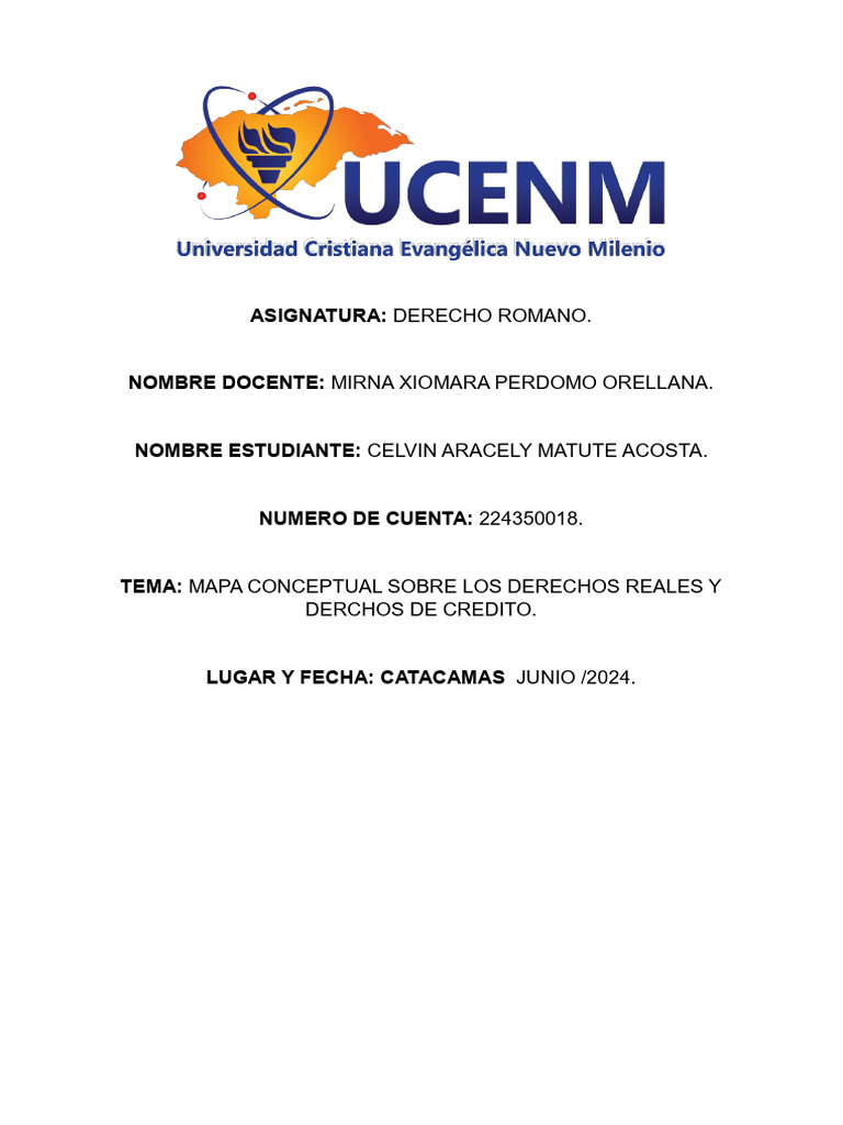 MAPA CONCEPTUAL SOBRE LOS DERECHOS REALES Y DERCHOS DE CREDITO | PDF