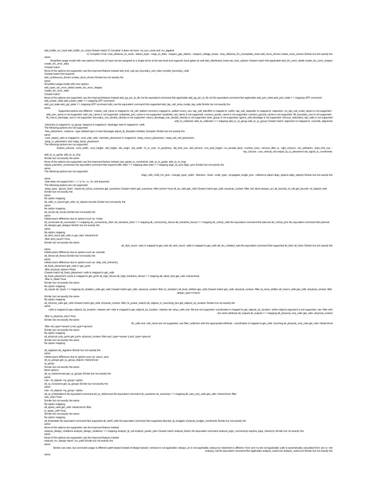 IC Compiler II Command Mapping Guide | PDF | Routing | Compiler