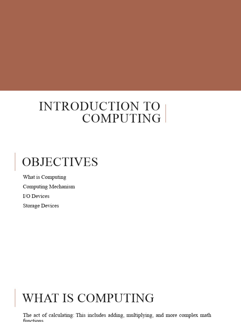 Project AuraEd - Computing - Introduction To Computing | PDF | Input ...