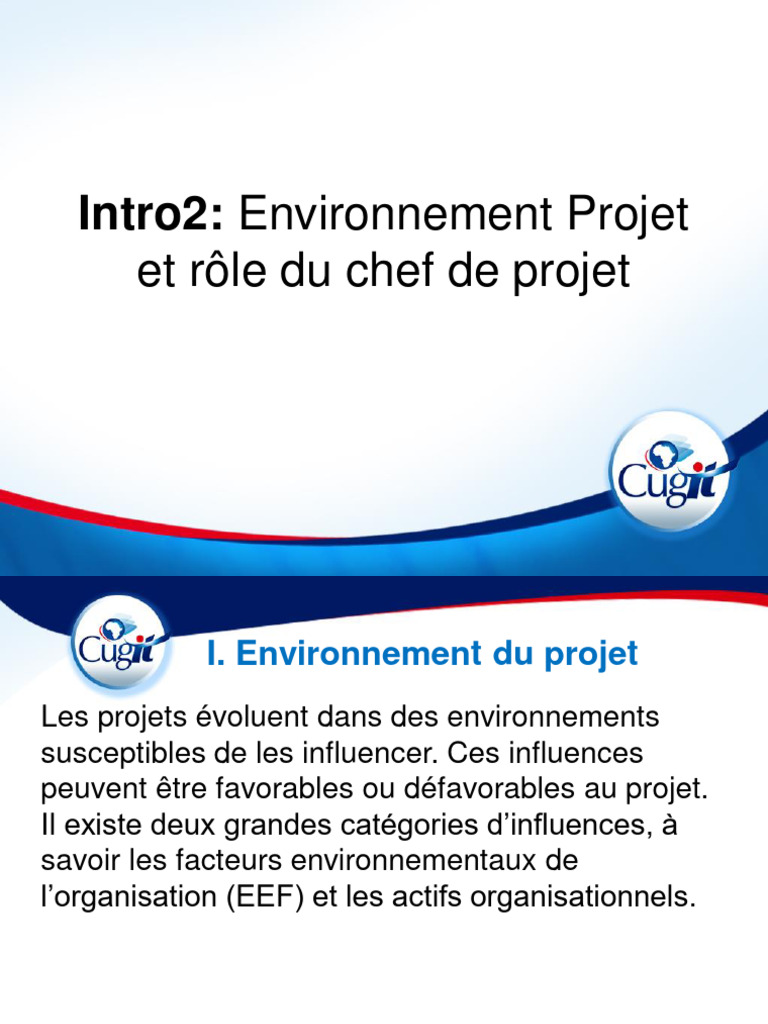 Environnement et Rôle du Chef de Projet | PDF | Direction ...