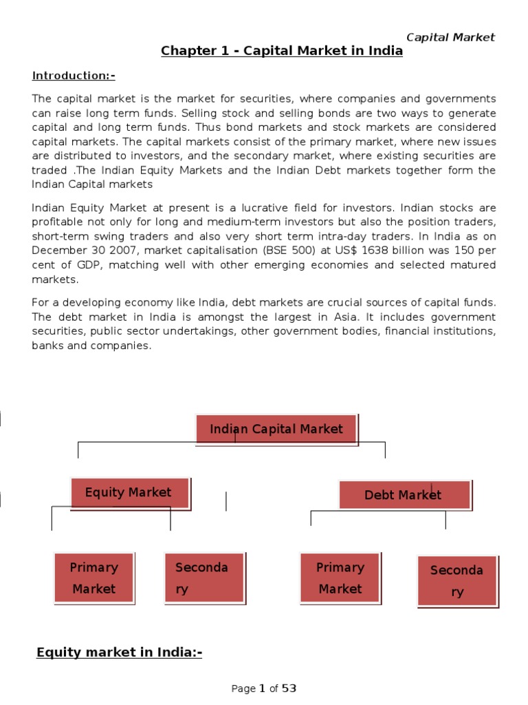 Chapter 1 - Capital Market in India: Introduction | PDF | Finance ...