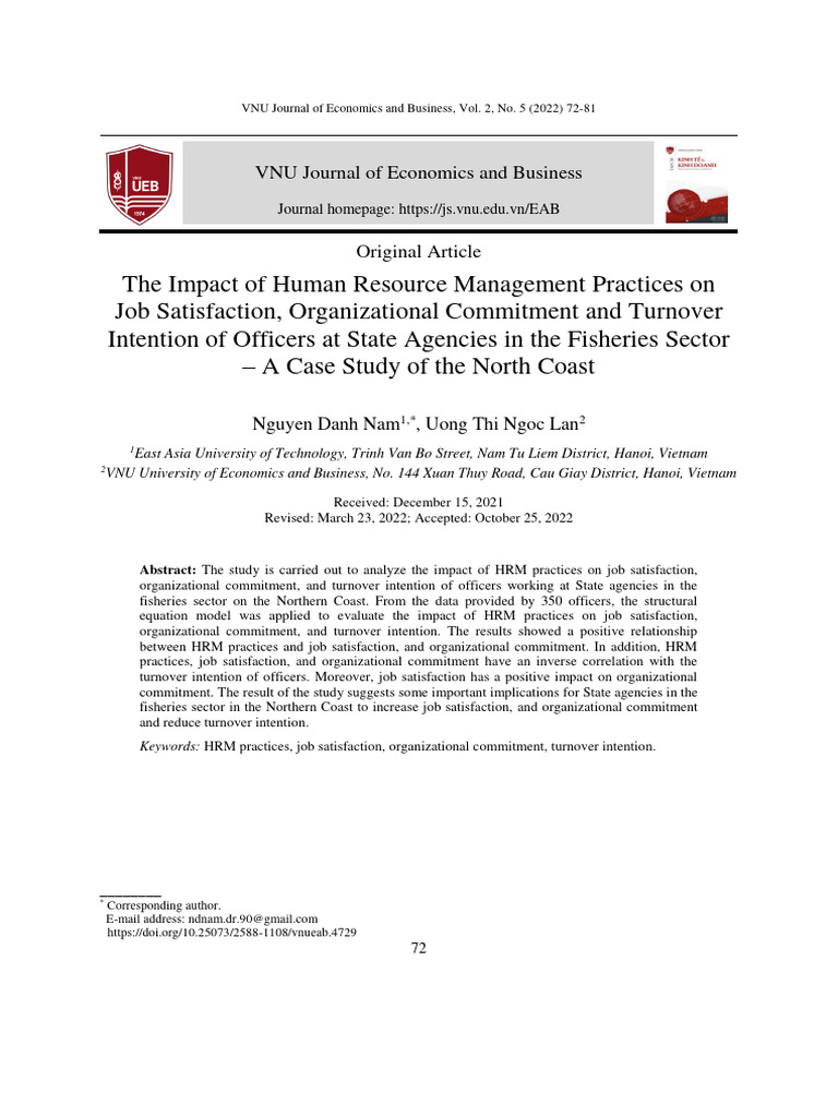 VNU Journal of Economics and Business: Nguyen Danh Nam, Uong Thi Ngoc ...