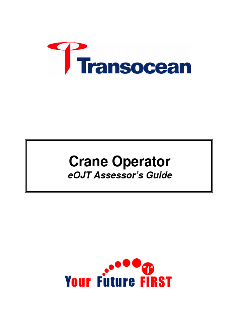 Crane Operator OJT Assessor's Guide | PDF | Crane (Machine)