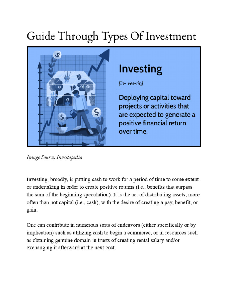 Guide Through Types of Investment | PDF | Investing | Derivative (Finance)