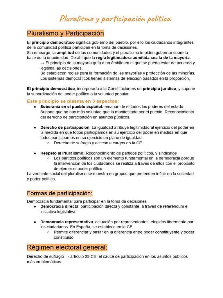 Pluralismo Politico | PDF | Democracia | Ideologías políticas