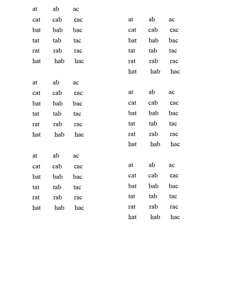 Word Patterns in Letter Combinations | PDF