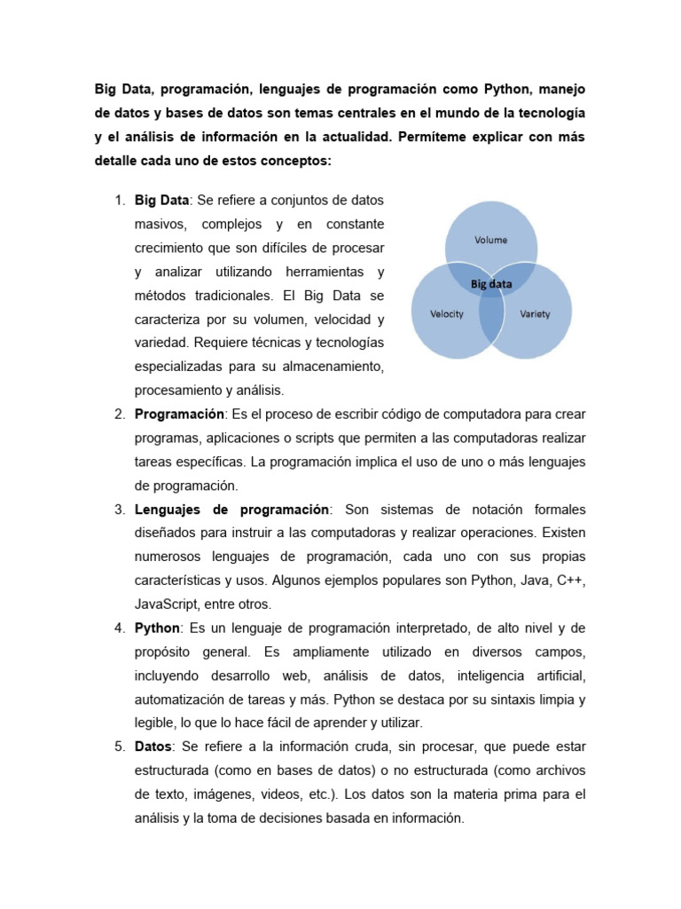 Big Data y Python en Análisis de Datos | PDF | Big Data | Lenguaje de ...