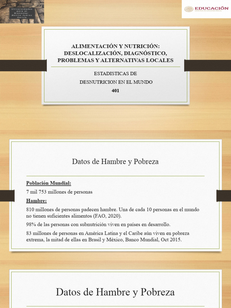 Datos de Hambre y Pobreza en El Mundo | PDF | Residuos | Hambre