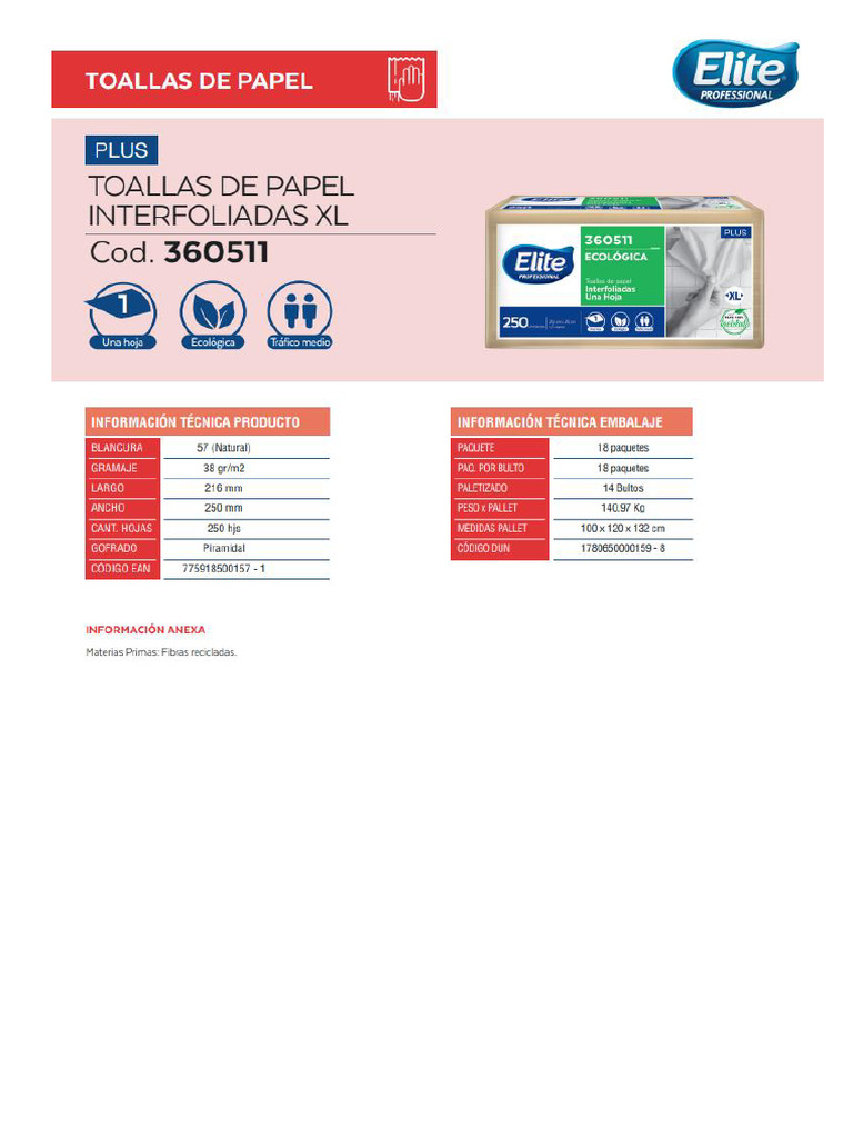 Ficha Tecnica Papel Toalla | PDF
