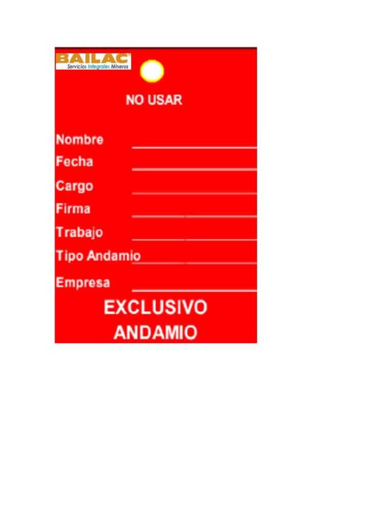 Tarjeta De Andamio Roja Pdf