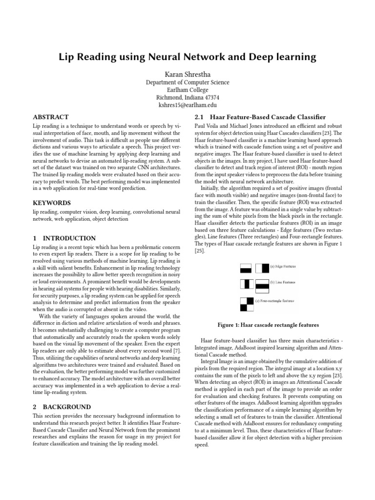 Lip reading using neural network and dee pdf deep learning