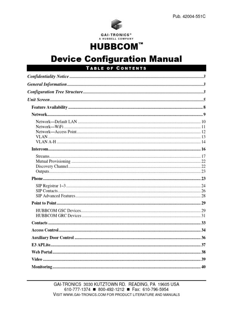 GTC CG 42004 551C Hubbel | PDF | Ip Address | Computer Network