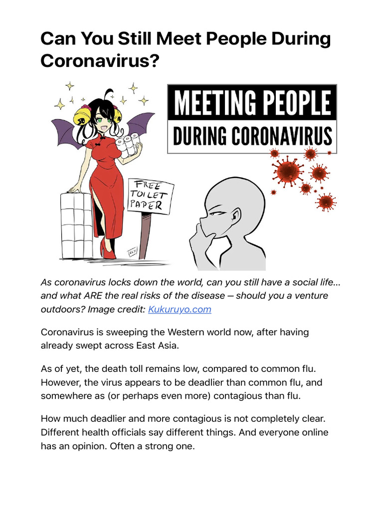Can You Still Meet People During Coronavirus | PDF | Influenza ...