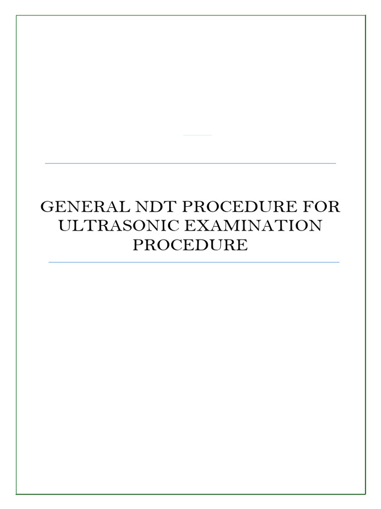 Ultrasonic Examination Procedure Guide | PDF | Nondestructive Testing ...
