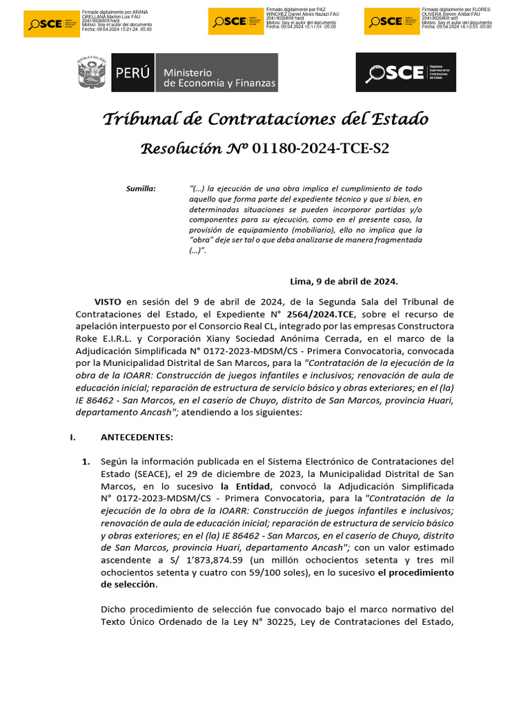 Resolucion N 1180 2024 Tce s2 | PDF | Apelación | Regulación