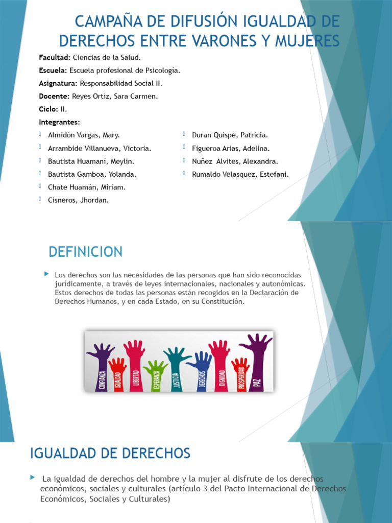 Campaña por la Igualdad de Derechos | PDF | Mujer | Derechos humanos
