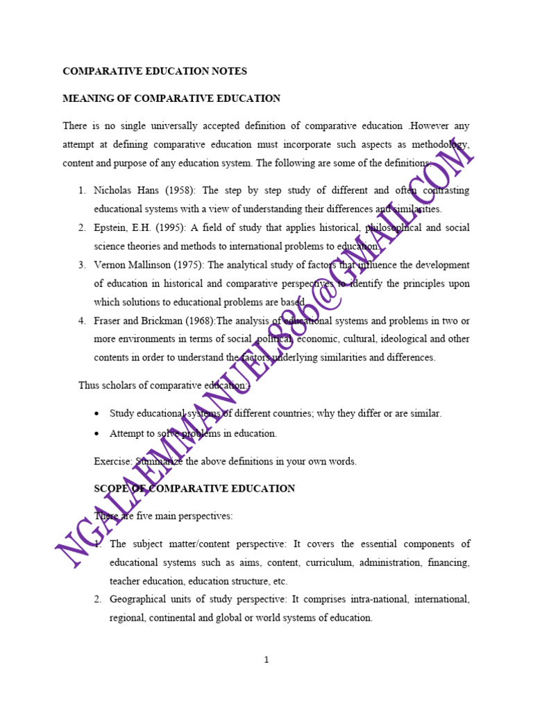 Understanding Comparative Education | PDF | Methodology | System