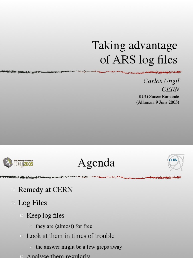 Analyzing ARS Log Files for Performance | PDF | Application Programming ...