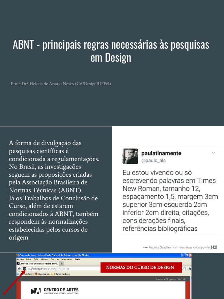 Regras ABNT para TCC em Design UFPel | PDF | Citação | Caixa alta e ...