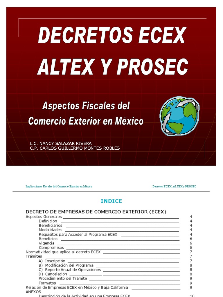 Implicaciones Fiscales de ECEX y ALTEX | PDF | Industrias | Arancel