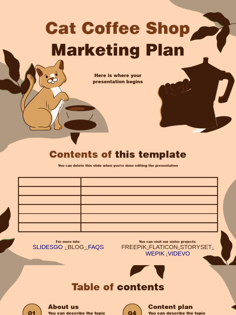 Cat Coffee Shop Marketing Plan by Slidesgo | PDF | Planets | Planets In ...
