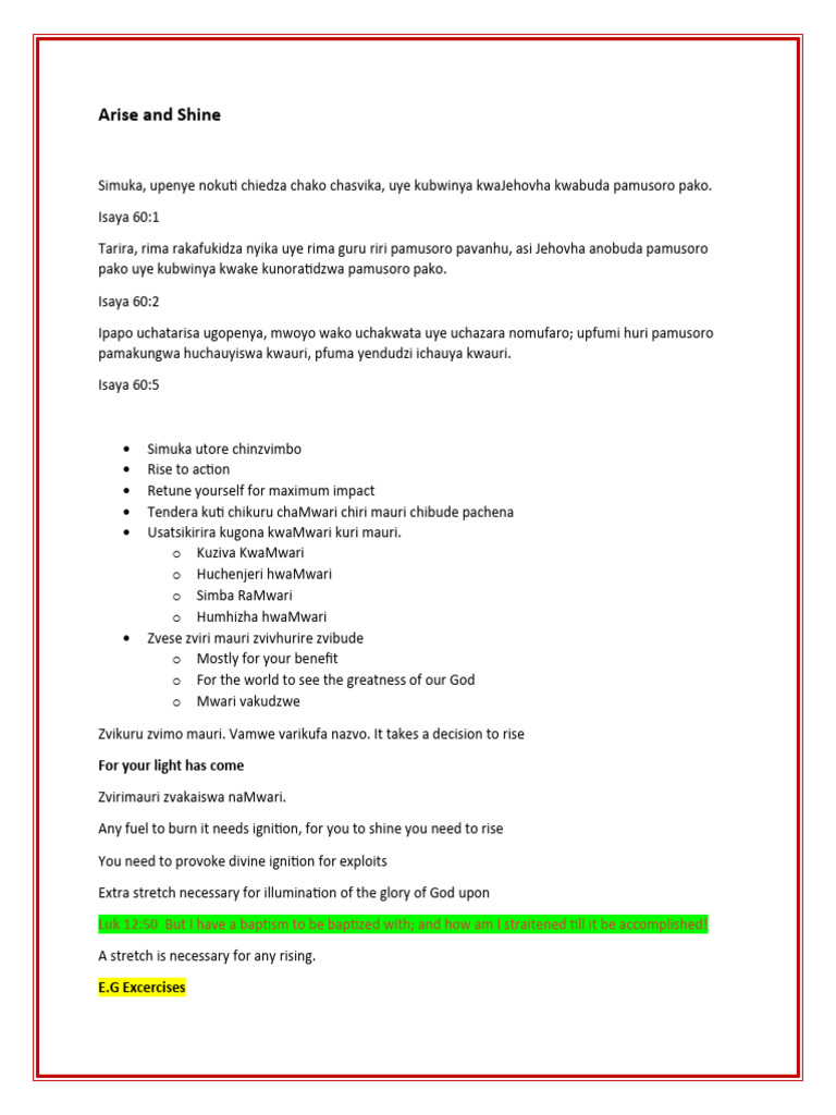 Arise And Shine Pdf Worship Religious Rituals