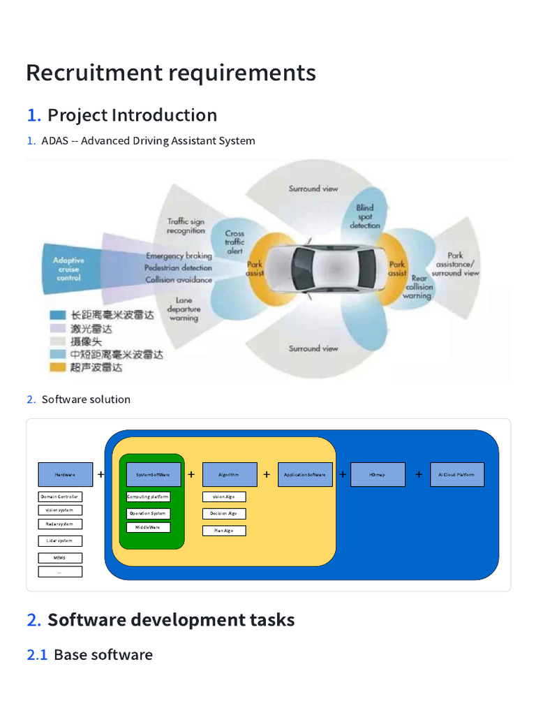 ADAS Recruitment: Software & Algorithm Roles | PDF | Computer Vision ...