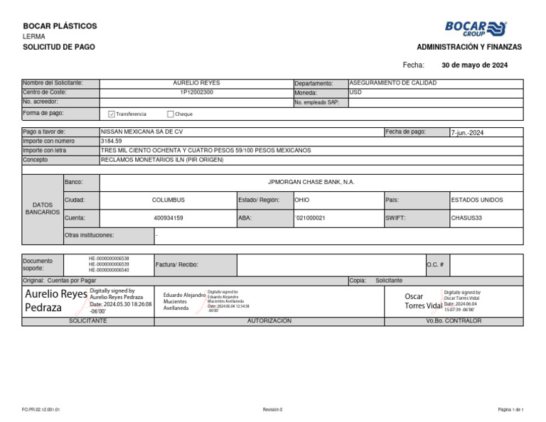 Solicitud de pago nissan 3 pdf servicios financieros finanzas