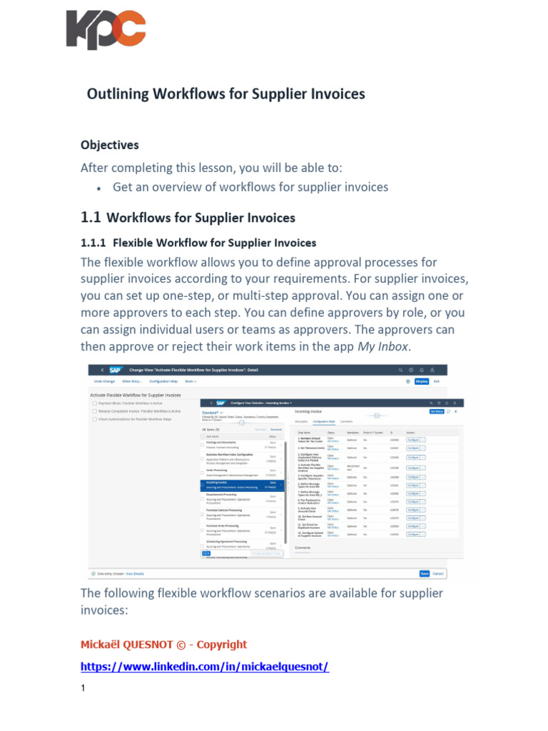Outlining Workflows For Supplier Invoices | PDF | Accounts Payable ...