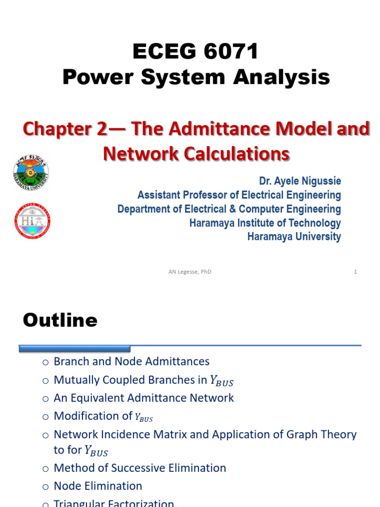 Admittance Model in Power Systems | PDF | System Of Linear Equations ...