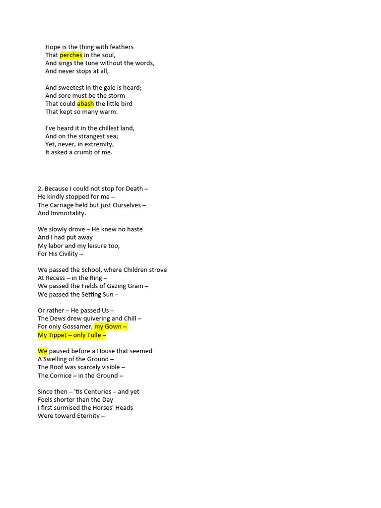 Dickinsons Poems | PDF
